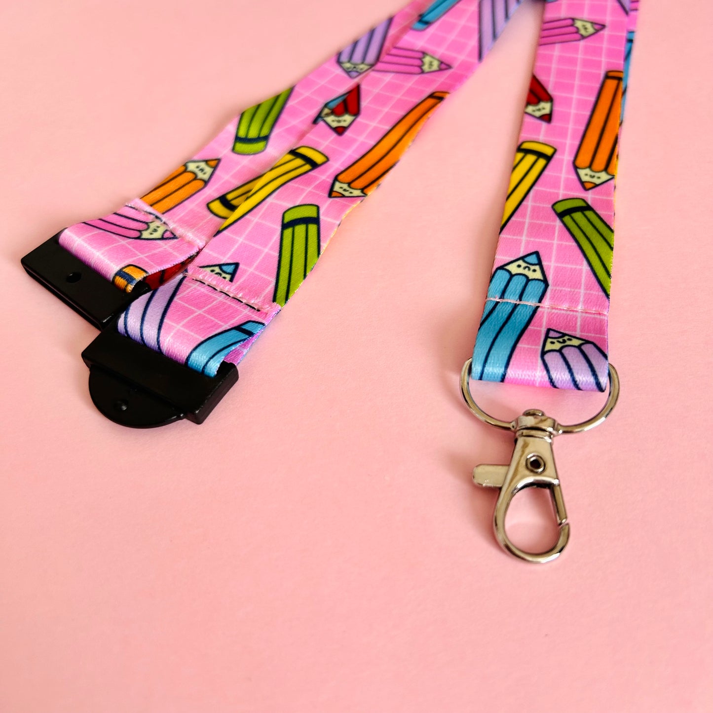 Pink - Rainbow Pencil Lanyard