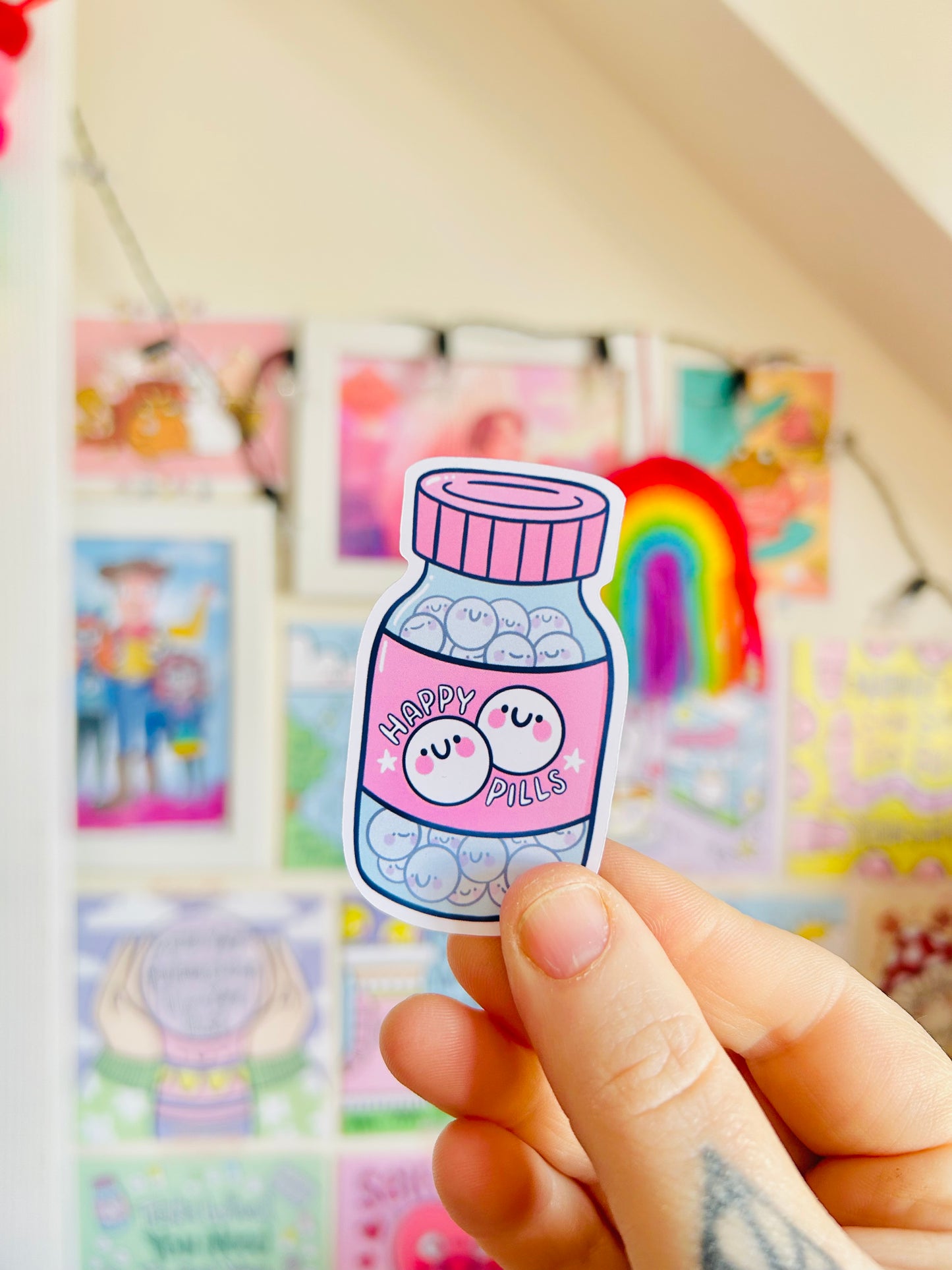 Happy Pills Bottle - Glossy Sticker