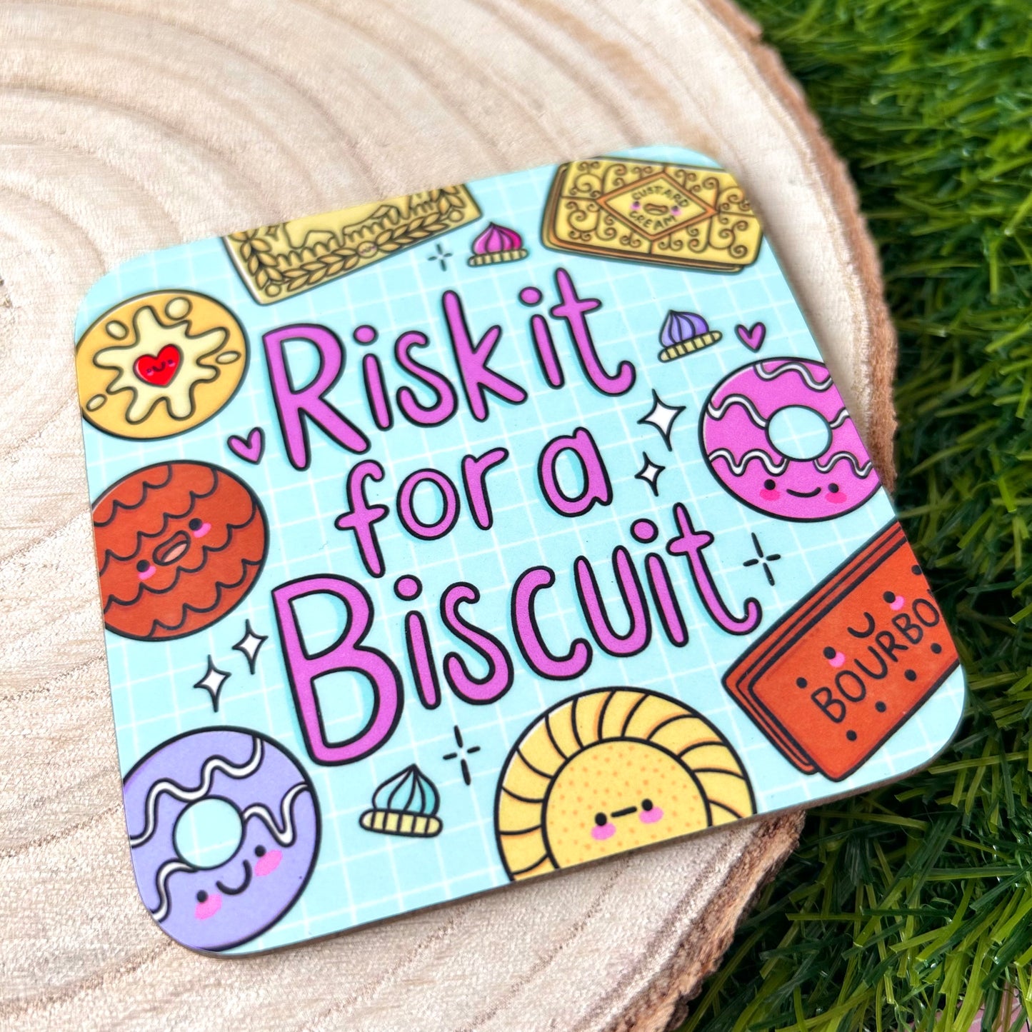 Risk It For A Biscuit - Drinks Coaster