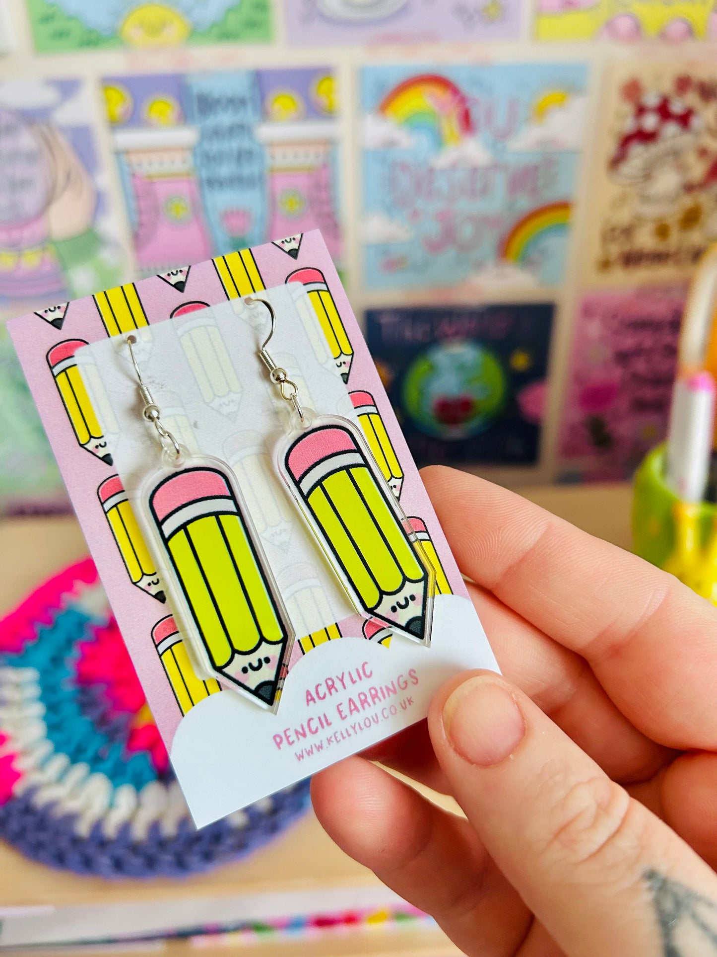 Pencil Cuties - Acrylic Earrings