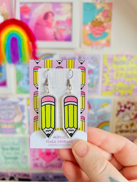 Pencil Cuties - Acrylic Earrings