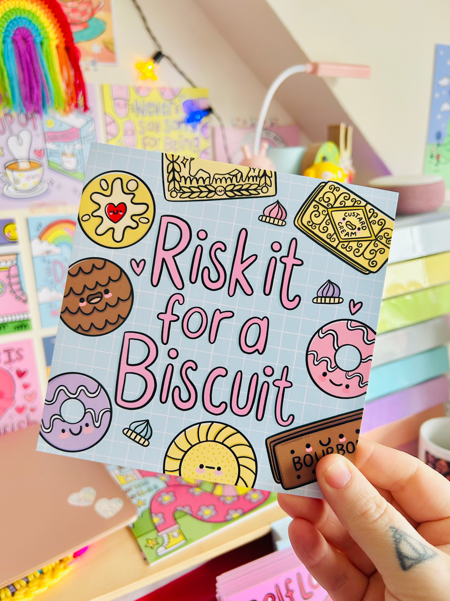 Risk It For A Biscuit -  Square Print