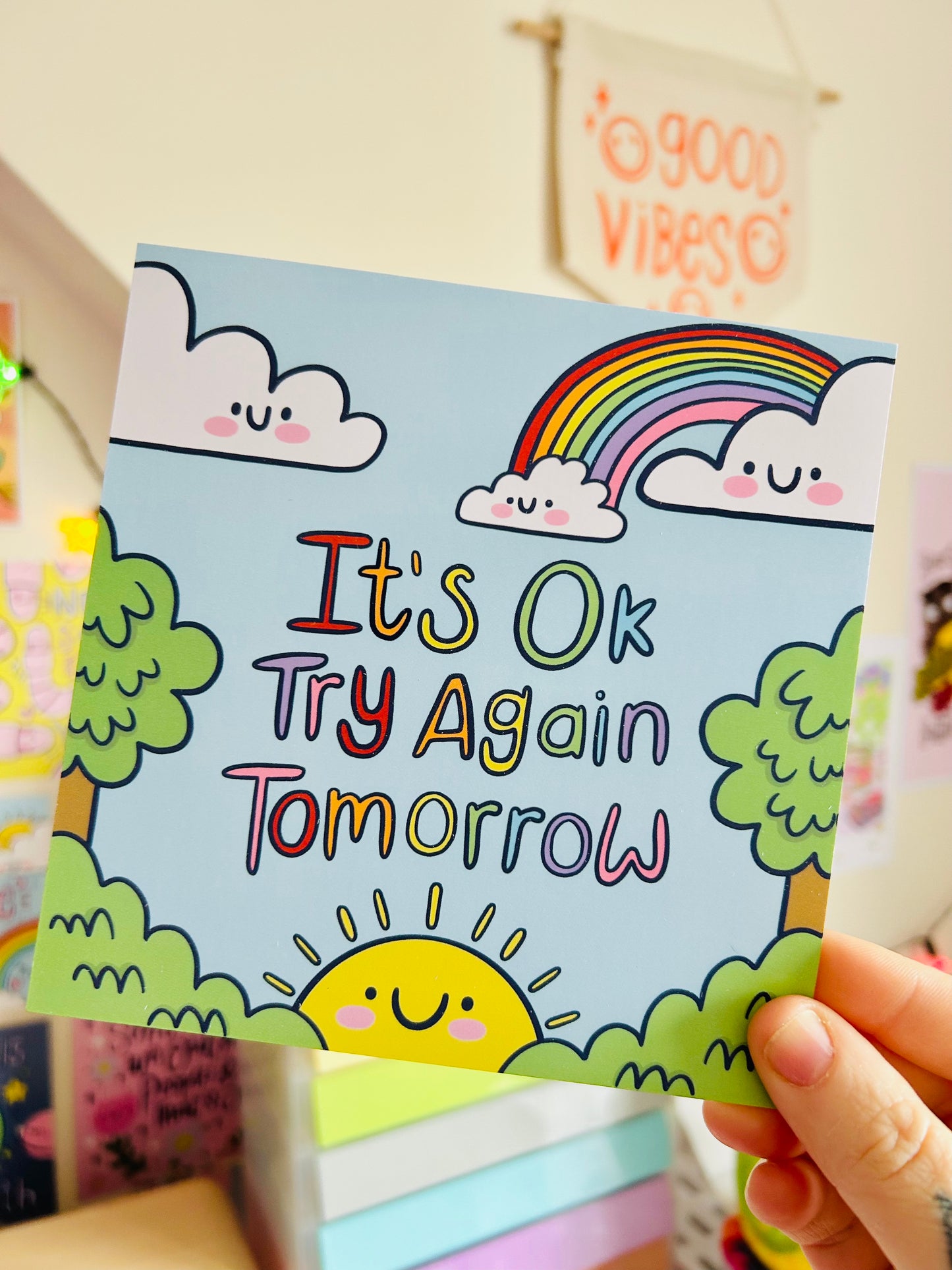 It's OK Try Again Tomorrow - Square Print