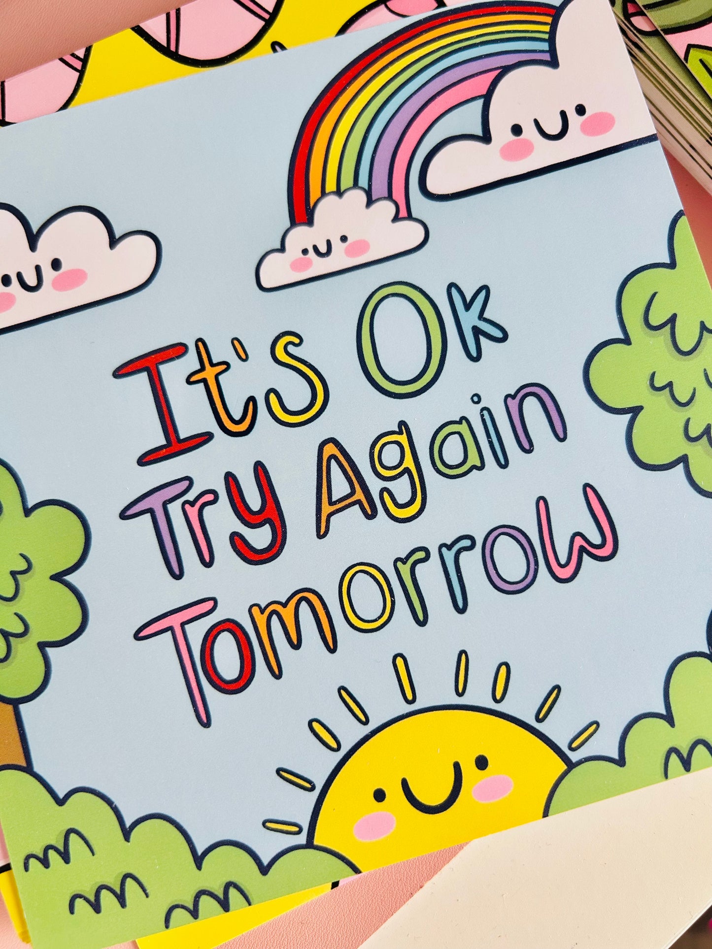 It's OK Try Again Tomorrow - Square Print